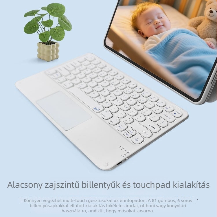 Bluetooth billentyűzet laptophoz és tabletához, 12,9 hüvelyk, ultra vékony, vezeték nélküli, hordozható, light punk stílusban