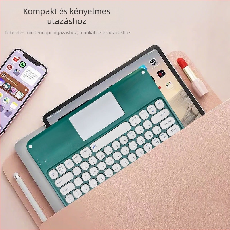 Bluetooth billentyűzet laptophoz és tabletához, 12,9 hüvelyk, ultra vékony, vezeték nélküli, hordozható, light punk stílusban