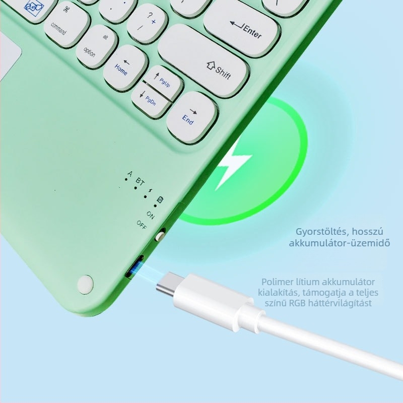 Bluetooth billentyűzet laptophoz és tabletához, 12,9 hüvelyk, ultra vékony, vezeték nélküli, hordozható, light punk stílusban
