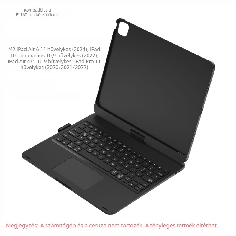 iPad Air 11 hüvelykes védőtok 2025-ös modellhez, forgó háttérvilágításos Bluetooth Magic Keyboard
