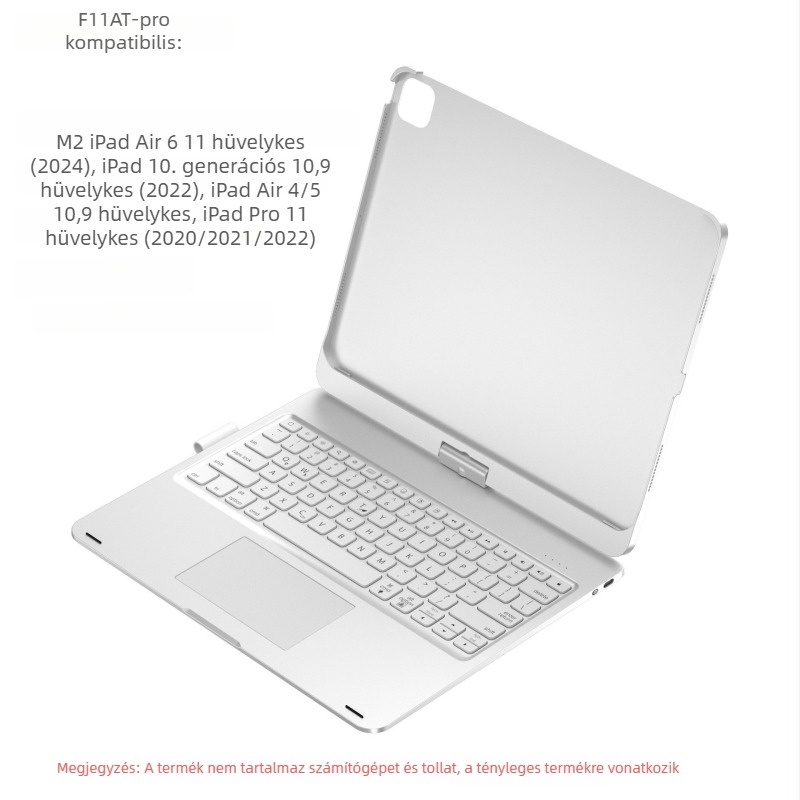 iPad Air 11 hüvelykes védőtok 2025-ös modellhez, forgó háttérvilágításos Bluetooth Magic Keyboard