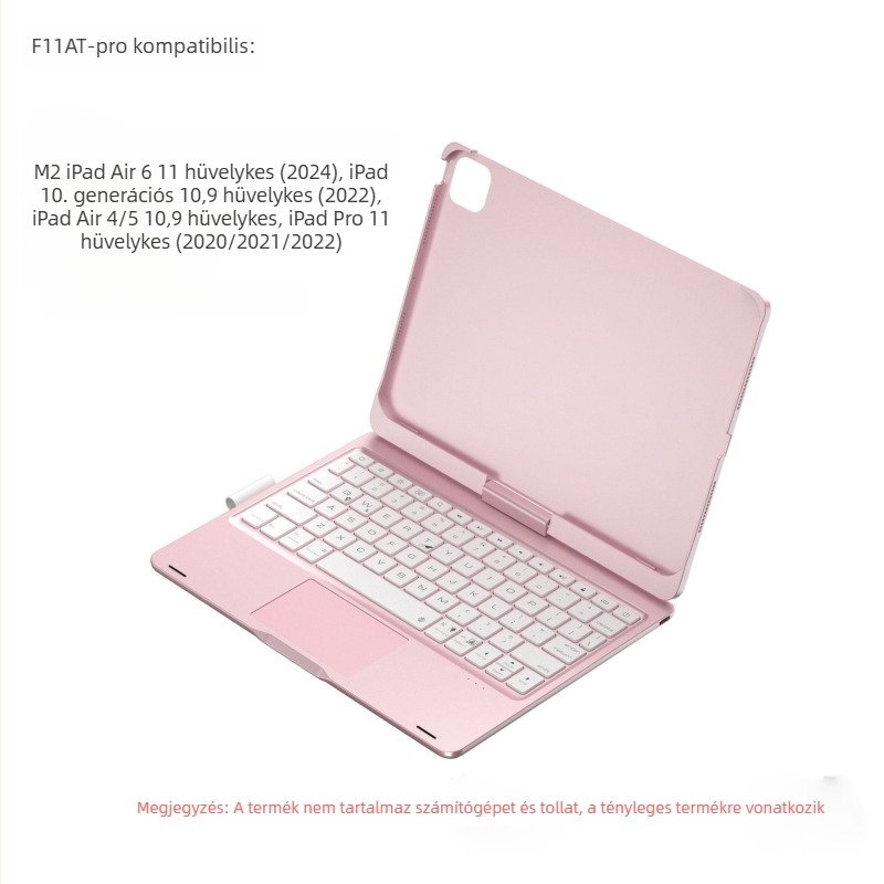 iPad Air 11 hüvelykes védőtok 2025-ös modellhez, forgó háttérvilágításos Bluetooth Magic Keyboard