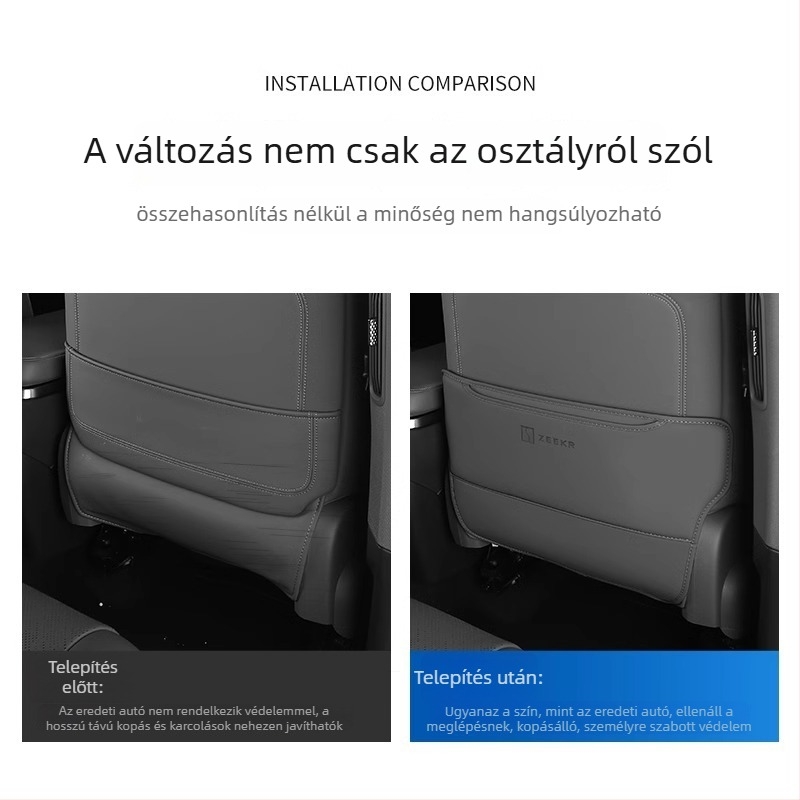 Zeekr 7X Hátsó ülés Anti-Kick Párna, PU bőr, szivacs töltés, minden évszakra, karcolás elleni védelem, egyszínű mintázat