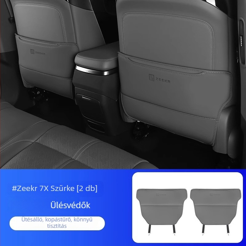 Zeekr 7X Hátsó ülés Anti-Kick Párna, PU bőr, szivacs töltés, minden évszakra, karcolás elleni védelem, egyszínű mintázat