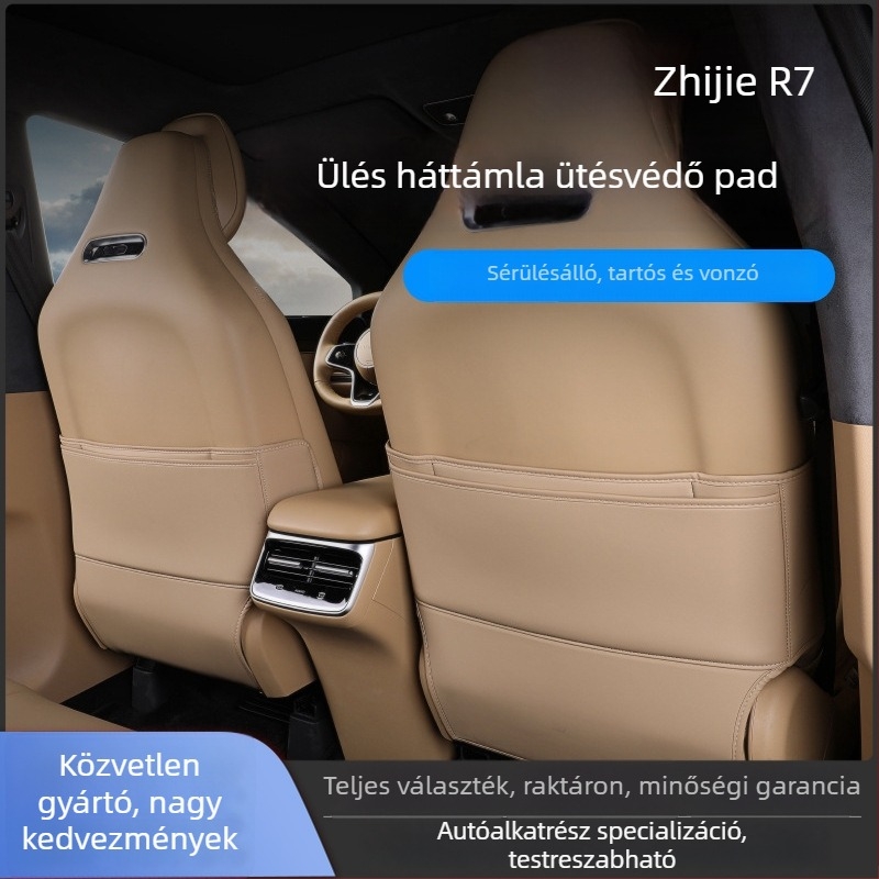 Zhijie R7 ülésvédő minden évszakra: Tenganda, Nappa bőr, juh gyapjú töltet, autómárka logó minta, minimalist belső dekoráció