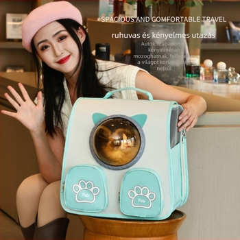 Macskás hátizsák – Nylon, geometriai minta, összecsukható, hordozható