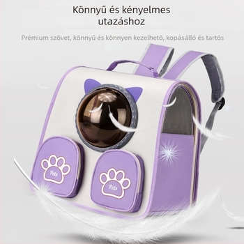 Macskás hátizsák – Nylon, geometriai minta, összecsukható, hordozható