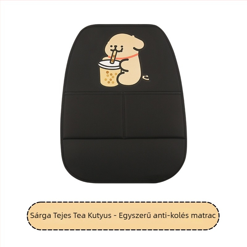Autóülés hátsó védő: Cartoon kölyökkutya dizájn, PU anyag, Szivacs töltet, Univerzális stílus, Alkalmas minden évszakhoz