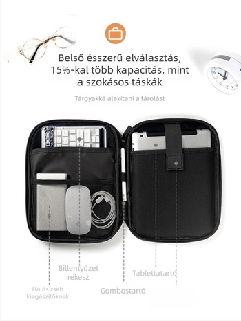 Laptop- és tabletatároló táska belső rekesszel – PU anyag, ultrakönnyű, kopásálló, rezgésálló, anime mintázat
