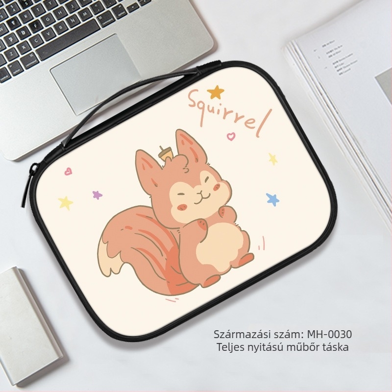 Laptop- és tabletatároló táska belső rekesszel – PU anyag, ultrakönnyű, kopásálló, rezgésálló, anime mintázat