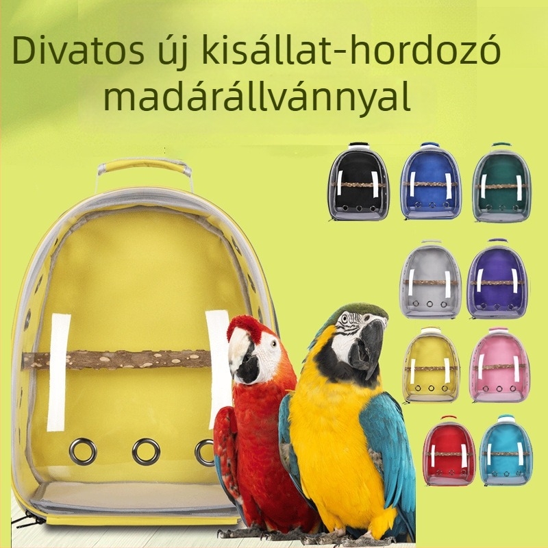 Nagy átlátszó papagáj hátizsák – hordozható kisállat szállító hátizsák kültéri használatra