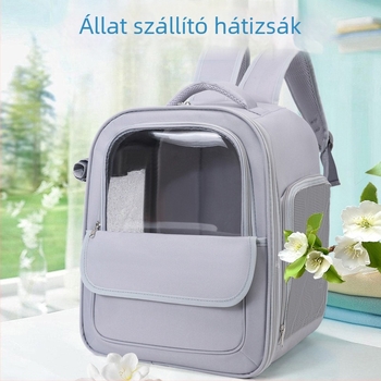 Macska hátizsák űrkapu-dizájnnal, összecsukható és légáteresztő, PVC Oxford anyag, kapacitás 6,5 kg, háziállat-táska
