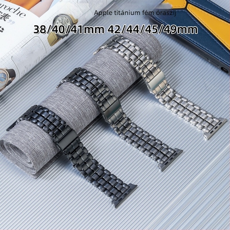 Titánium fémcsík Apple Watch Ultra 2-hoz, félkör alakú, 22mm csatlakozóval, 38/42 mm kompatibilis