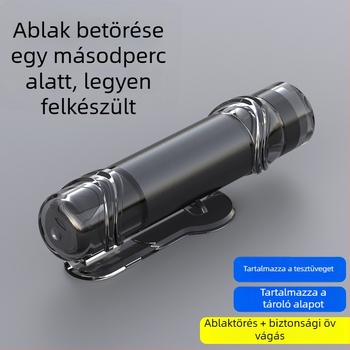 Autóablak feltörő és vészhelyzeti mentőeszköz – multifunkcionális önvédelmi eszköz vágókéssel és biztonsági kalapáccsal