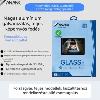 Anank edzett üveg kijelzővédő iPad Pro 2024-hez, kékfény elleni, teljes képernyőfedettség