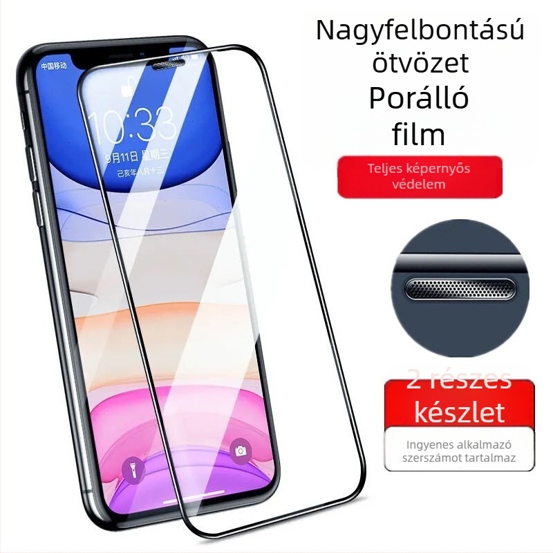 iPhone 14 Pro Maxhoz temperált kijelzővédő fólia — teljes előlapos fedettség, HD élesség