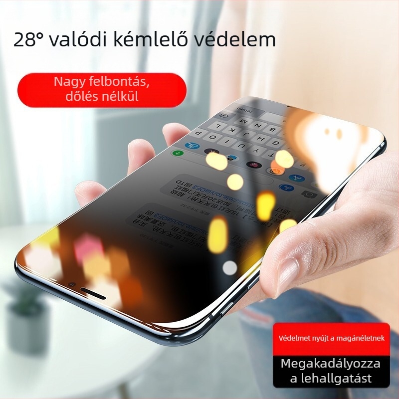 iPhone 14 Pro Maxhoz temperált kijelzővédő fólia — teljes előlapos fedettség, HD élesség