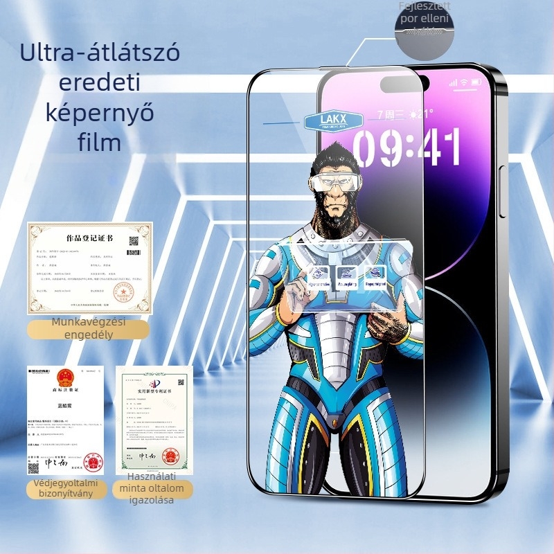 Edzett üveg előlapos kijelzővédő iPhone 14 Pro Maxhoz – magánélet-védelem, teljes lefedettség, HD tisztaság, ujjlenyomat-mentes
