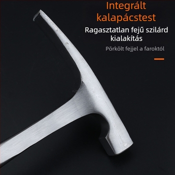 Geológiai kalapács feltáráshoz, fej: lapos/hegyes (fej anyaga: magas széntartalmú acél; ütésálló; robbanásbiztos; tömeg: 950 g)