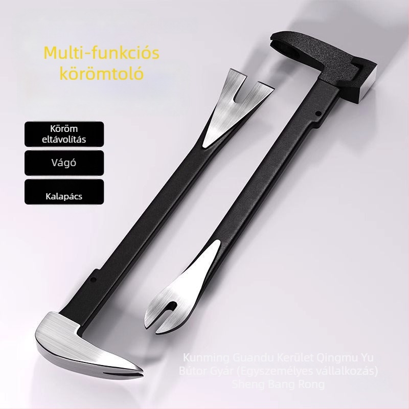 Hexagonális széntartalmú acélból készült szögkihúzó és többfunkciós eszköz kalapáccsal