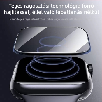 Apple Watch védőfólia, PMMA-kompozit, 3D hőhajlított felület, teljes ragasztó puha fólia