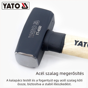 Yato Biztonságos Téglaépítő Kalapács – Nehéz Törőkalapács Fa Nyéllel, Feje Magas Széntartalmú Acélból, Négyzetes Fej, Robusztus Robbanás- és Ütésszilárd