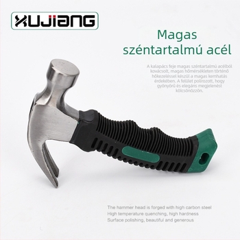 Xujiang mini karmás kalapács – többfunkciós szerszám 45# acél fejjel és ragasztóbevonatú nyéllel