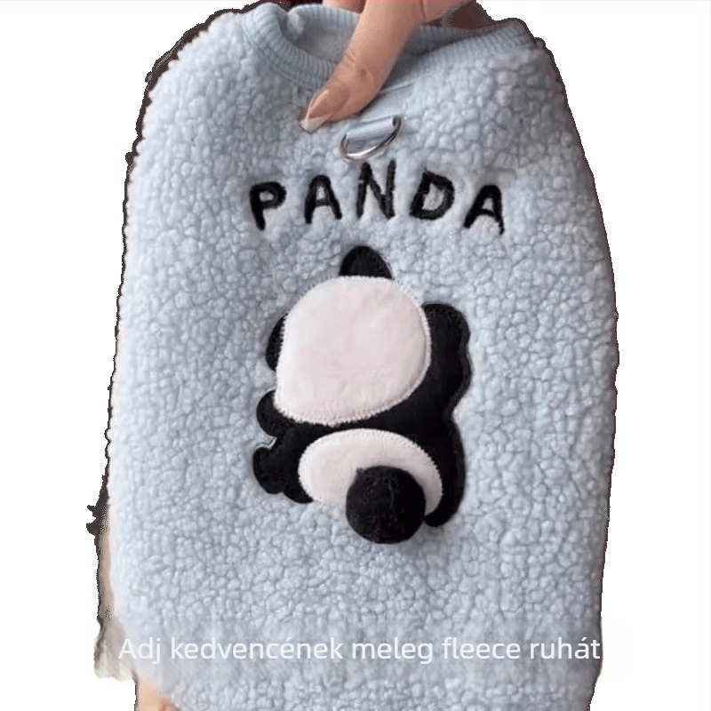 Kis- és közepes méretű kutyák és macskák számára készült meleg fleece-béléssel ellátott mellényes pulóver, őszi‑téli