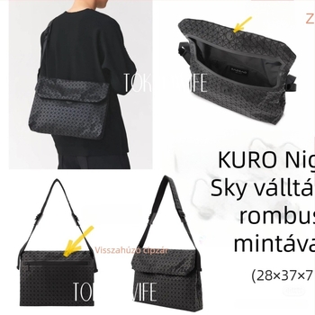 Szilikon messenger táska uniszex, geometriai romb mintázat, lélegző, ultra könnyű üzleti utazásokhoz