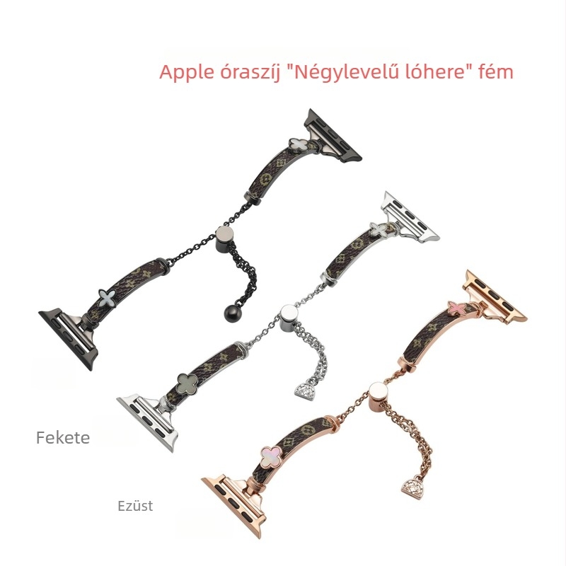 Négylevelű lóhere mintás fémszíj Apple Watchhoz 56789S10