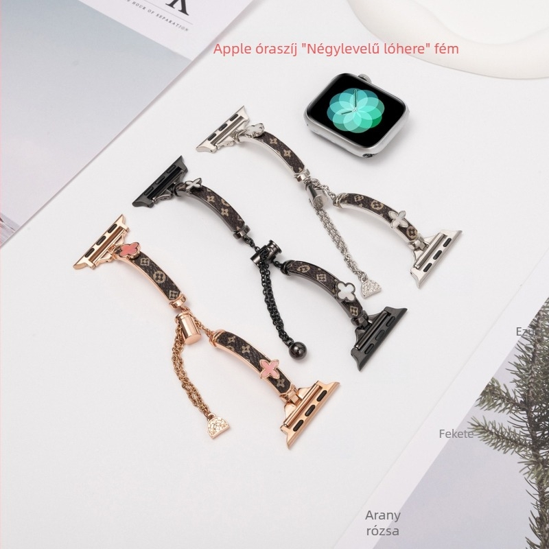Négylevelű lóhere mintás fémszíj Apple Watchhoz 56789S10