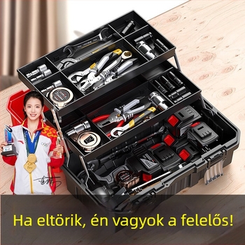 Otis háromrétegű összecsukható szerszámdoboz — műanyag eszköztartó, 80 kg teherbírás, PP vázas, háromszintes kialakítás, eredet: Linyi, Shandong