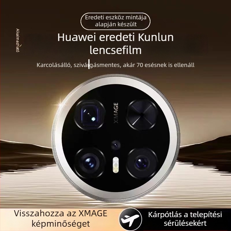 Huawei Mate 70 Pro hátlapi lencse védő - Edzett üveg, Objektív fólia, Ujjlenyomat-mentes, Teljes lefedettség
