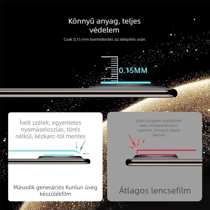 Huawei Mate 70 Pro hátlapi lencse védő - Edzett üveg, Objektív fólia, Ujjlenyomat-mentes, Teljes lefedettség
