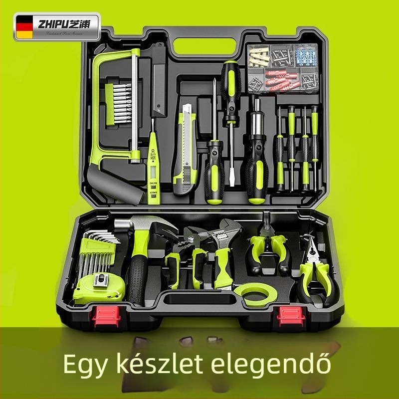 Multifunkcionális szerszámdoboz: karbantartási készlet, 100+ darab, megerősített kampó, otthoni használatra