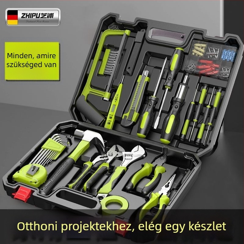 Multifunkcionális szerszámdoboz: karbantartási készlet, 100+ darab, megerősített kampó, otthoni használatra