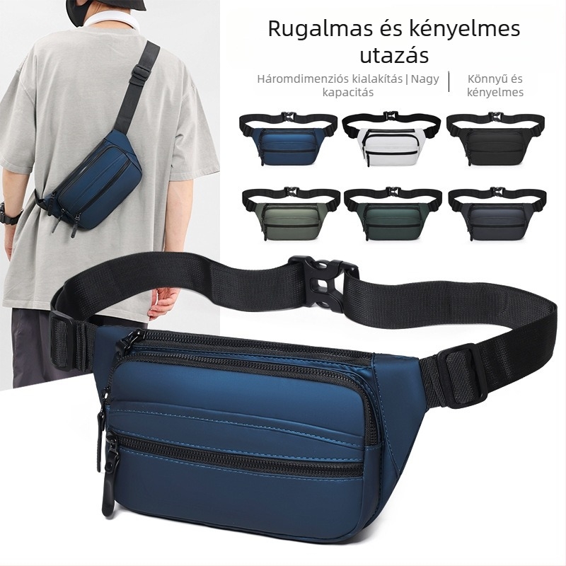 Férfi crossbody táska, vízálló, Oxford anyag, uniszex stílus, poliészter bélés, tavasz 2025 megjelenés