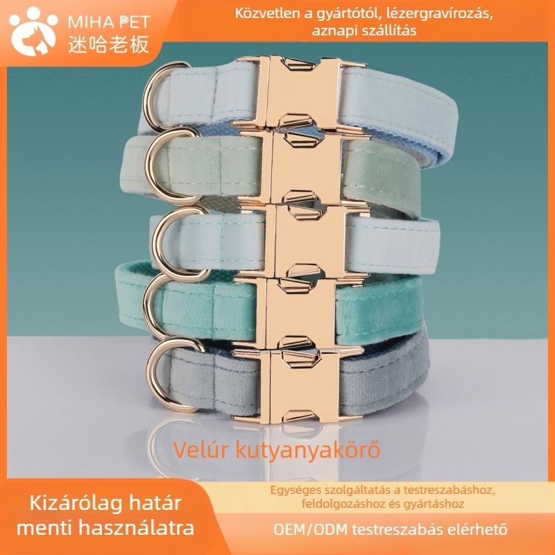 Kutyanyakörv velúr anyagból - INS stílus, Mad Boss márka, származás Shenzhen