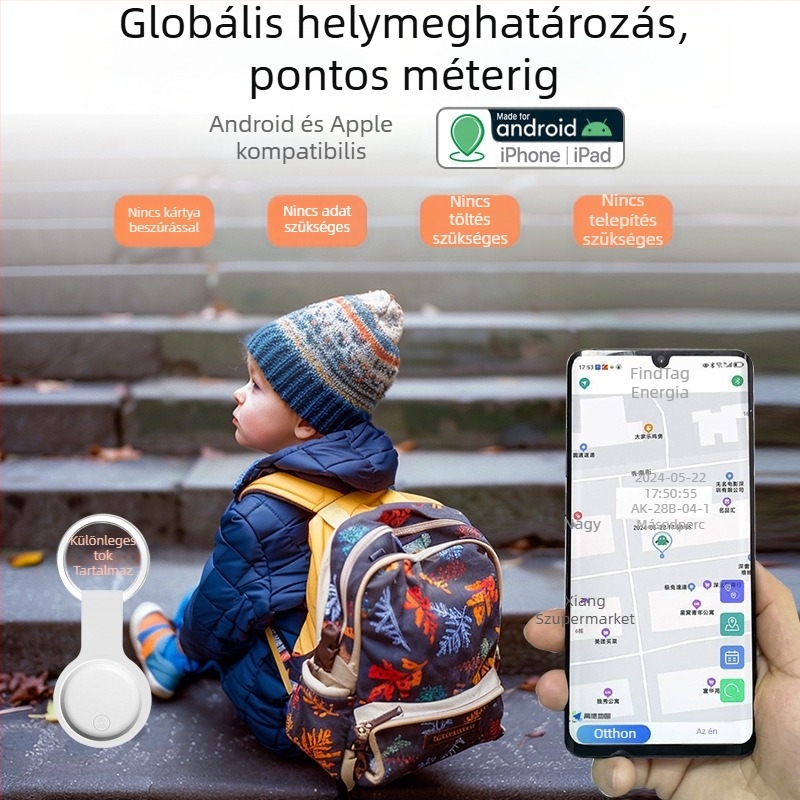 GPS állatlokátor AK-28B Androidra és iOS-re, 240 mAh akkumulátor, történelmi nyomkövetés és globális helymeghatározás