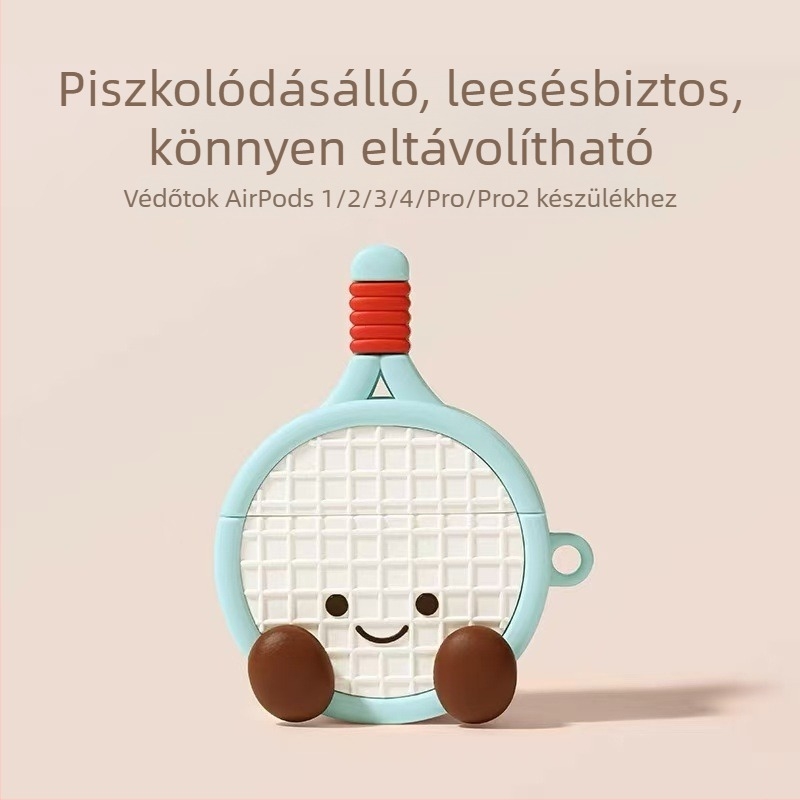 AirPods 4 védőtok zajcsökkentő Pro 2, lágy szilikon, karikatúra baseball stílus, 3. generáció