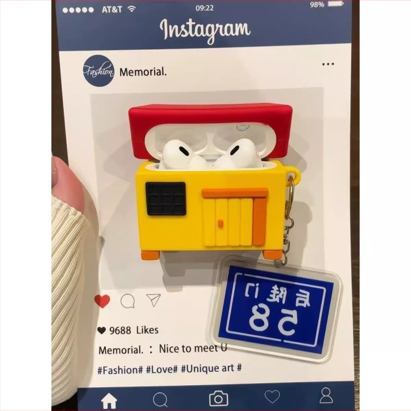 AirPods 4. generációs tok – szilikon puha héj, karikatúra stílus, injektálásos formázás, kompatibilis AirPods 2/3/Pro