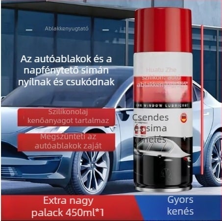 Szilikon alapú kenőanyag autóüveghez, repedés elleni védelem ajtóburkolatokhoz, karbantartás emelőmechanizmusokon és zárakon
