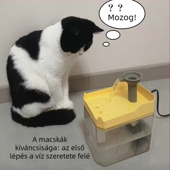 Macska vízforrás USB – automatikus keringés, levehető kialakítás, macska ivóedény, alkalmazás nélküli