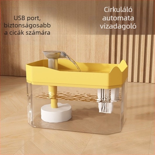 Macska vízforrás USB – automatikus keringés, levehető kialakítás, macska ivóedény, alkalmazás nélküli