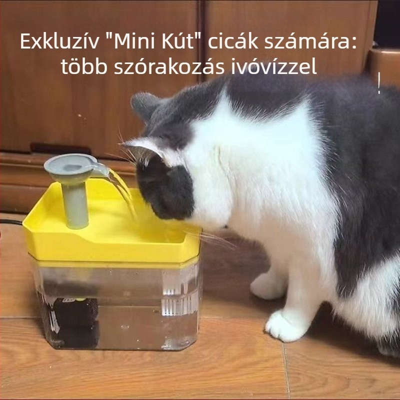 Macska vízforrás USB – automatikus keringés, levehető kialakítás, macska ivóedény, alkalmazás nélküli