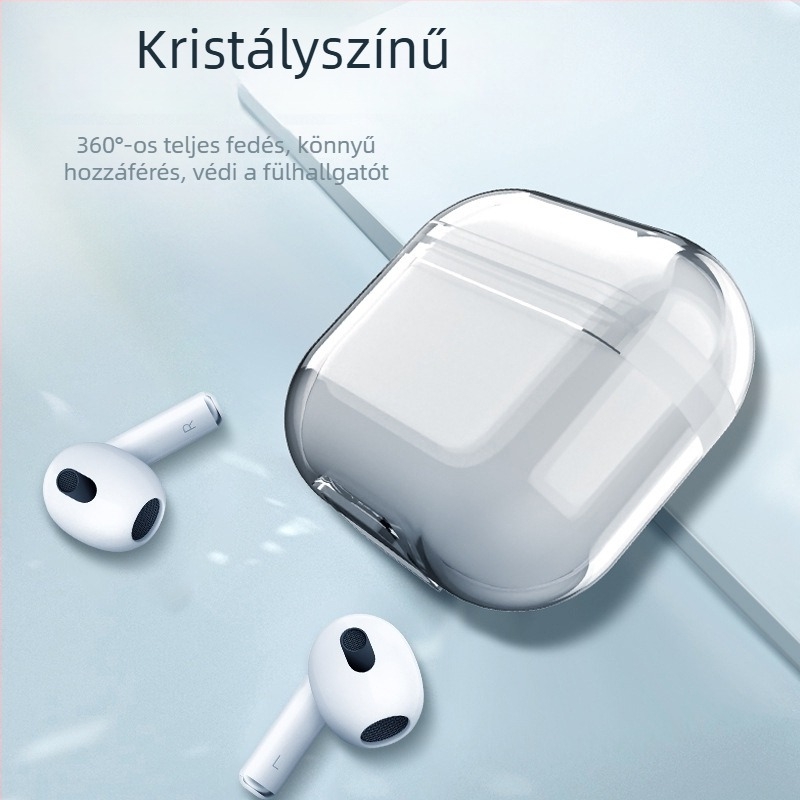 Átlátszó TPU védőtok AirPods 3 és AirPods Pro számára, átlátszó borítás Apple Bluetooth fülhallgatókhoz