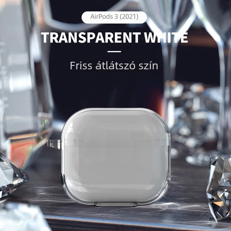 Átlátszó TPU védőtok AirPods 3 és AirPods Pro számára, átlátszó borítás Apple Bluetooth fülhallgatókhoz