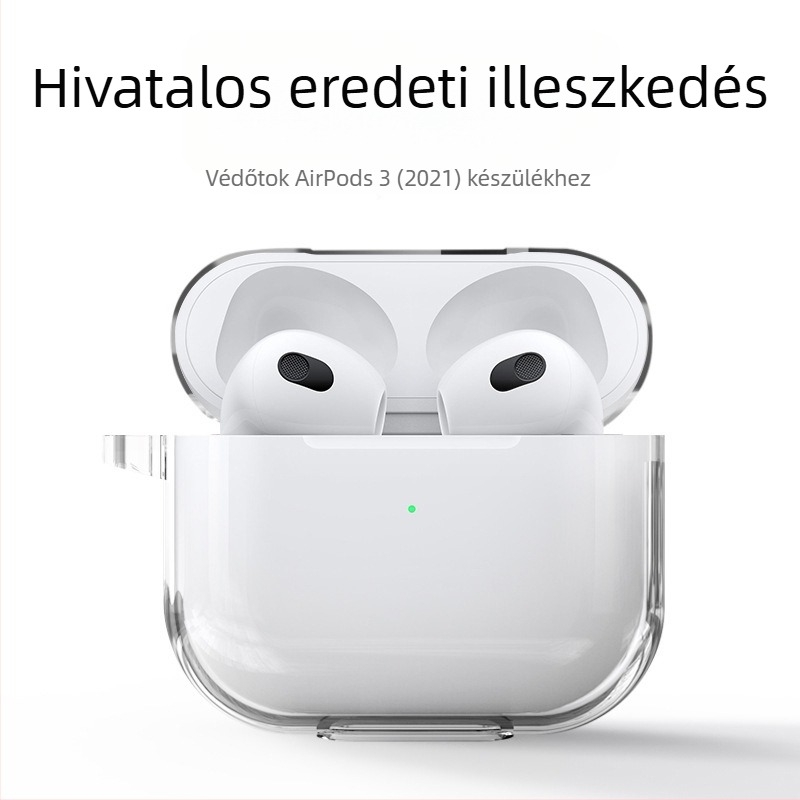 Átlátszó TPU védőtok AirPods 3 és AirPods Pro számára, átlátszó borítás Apple Bluetooth fülhallgatókhoz