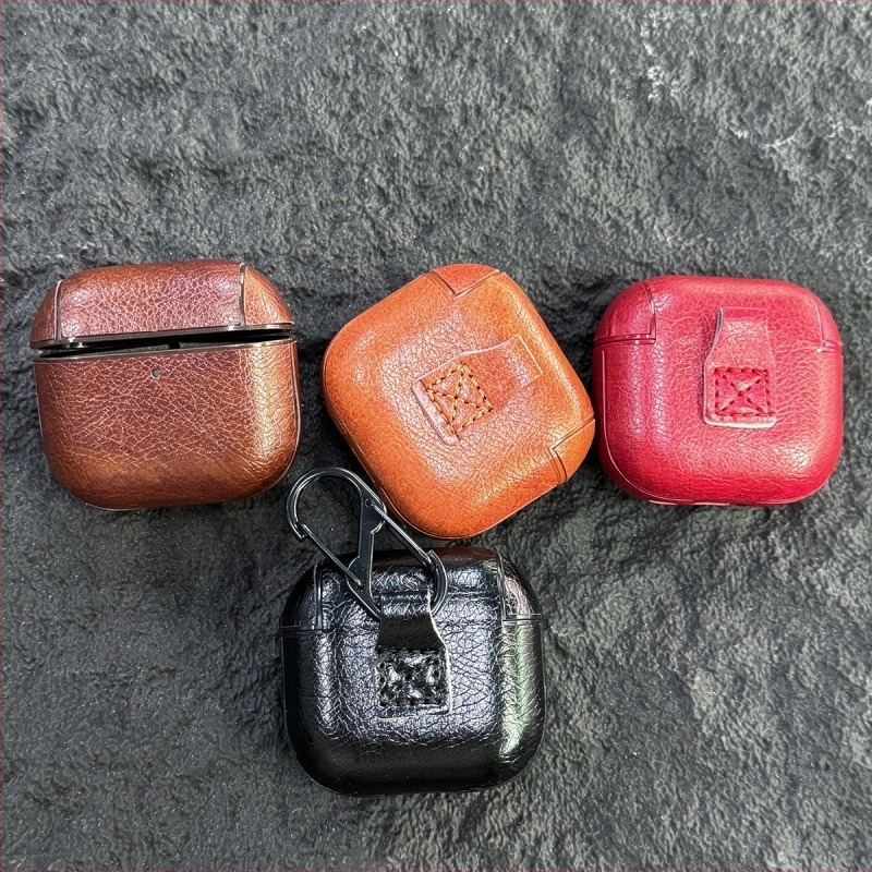 AirPods fülhallgató tok (kemény tok) - műbőr, reliefes gravírozás, Apple-kompatibilis, testreszabható