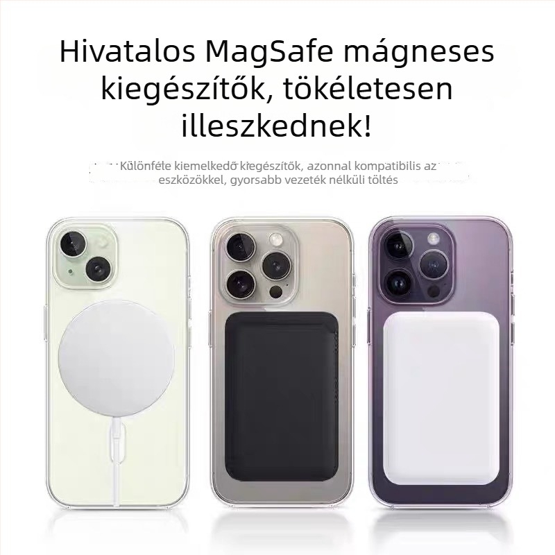 Átlátszó mágneses tok iPhone 17 Pro-hoz, kompatibil az iPhone 16-tal, három darabos készlet, nem sárguló, ütésálló védelem